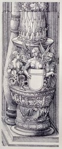 De Triomfboog van keizer Maximiliaan I van Duitsland: detail van centrale Poorten van Eer en Macht