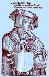 Jeugd Karel V (1500-1558) (gravure) door Albrecht Dürer