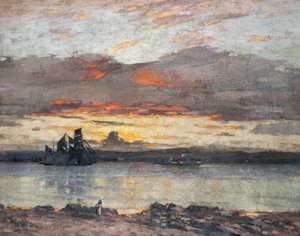 Zonsondergang op de Tay [Uitzicht richting Dundee]