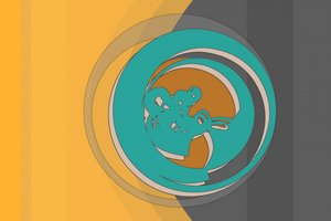 Dynamische blauwgroene werveling door Alejandra Winkhaus