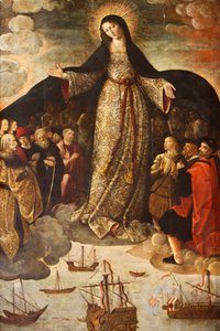 Virgen van los Mareantes altaarstuk (detail) door Alejo Fernandez