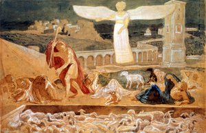 De verschijning van een engel die de geboorte van Christus aankondigt door Aleksandr Andreevich Ivanov