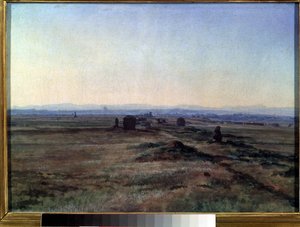 Uitzicht op de Via Appia bij zonsondergang