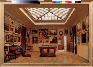 In een biljartzaal door Aleksandr Ivanovich Morozov