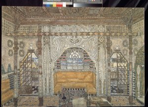 Decorontwerp voor het toneelstuk Othello van William Shakespeare door Aleksandr Jakovlevic Golovin
