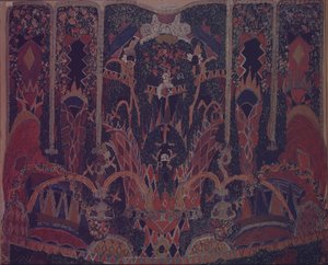 Ontwerp van Maskeradegordijn voor het toneelstuk De Maskerade door M. Lermontov, 1917 door Aleksandr Jakovlevic Golovin