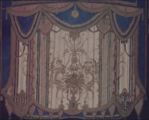 Ontwerp van gordijn voor het toneelstuk Het Masker door M. Lermontov, 1917 door Aleksandr Jakovlevic Golovin