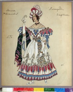 Kostuumontwerp voor het stuk Het Maskerbal van Mikhail Lermontov