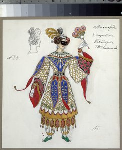 Kostuumontwerp voor het stuk Het Maskerbal van Mikhail Lermontov
