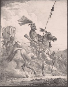 Koerd in militaire wapenrusting te paard, 1819 door Aleksandr Orlovsky