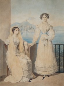 Portret van zusters gravinnen Dorothea en Catherine von Tiesenhausen door Aleksandr Pavlovich Bryullov