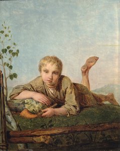 Herderjongen met een pijp