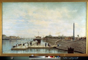 Ceremonie voor het tweehonderdjarig jubileum van de geboorte van tsaar Peter de Grote op de Neva in Sint-Petersburg door Aleksei Petrovich Bogolyubov