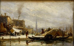 Venetië bij het treinstation. Middag door Aleksei Petrovich Bogolyubov
