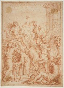 Triomf van een Romeinse krijger; allegorie ter ere van Camillo Pamphilj door Alessandro Algardi