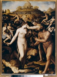 Hercules en de muzen door Alessandro Allori