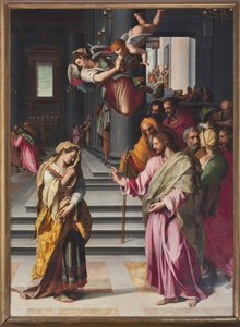 Jezus en de vrouw op overspel betrapt door Alessandro Allori