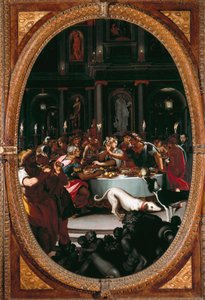 Het banket van Cleopatra door Alessandro Allori