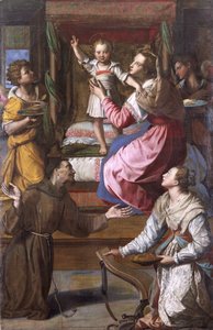 Maagd en Kind met Heiligen Franciscus en Lucia door Alessandro Allori