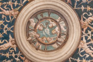 Putti die muziekinstrumenten bespelen (detail)