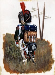 Eerste Keizerrijk (1804-1814 en 1815): grenadiersoldaten van de Koninklijke Garde van het Grote Napoleontische Leger in Italië