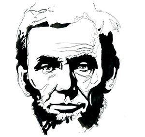 Portret van Abraham Lincoln (1809-1865) President van de Verenigde Staten