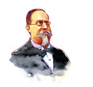 Portret van Cesare Lombroso (1835-1909) oprichter van de Italiaanse School voor Criminologie