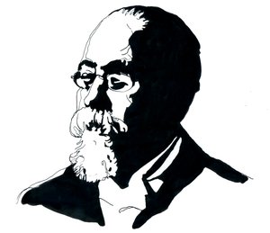 Portret van Cesare Lombroso (1835-1909) oprichter van de Italiaanse School voor Criminologie