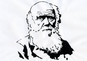 Portret van Charles Darwin - Portret van de Engelse natuuronderzoeker Charles Darwin (1809-1882)