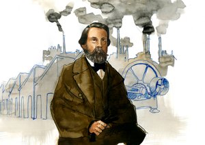 Portret van Friedrich Engels (1820-1895), Duitse socialistische theoreticus en politicus