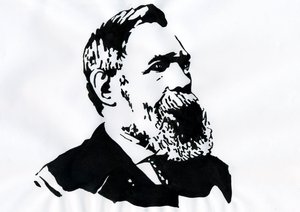 Portret van Friedrich Engels (1820-1895), Duitse socialistische theoreticus en politicus door Alessandro Lonati