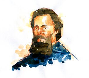 Portret van Herman Melville (1819-1891) essayist, romanschrijver en Amerikaanse dichter