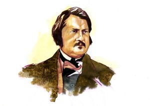 Portret van Honoré de Balzac (1799-1850), Franse schrijver door Alessandro Lonati