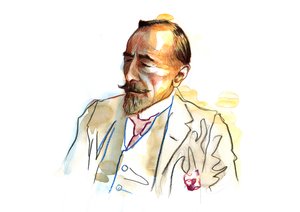 Portret van Joseph Conrad (1857 - 1924), Britse schrijver rond 1920 - 1923 door Alessandro Lonati