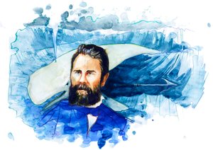 Portret van de Amerikaanse schrijver Herman Melville (1819-1891)