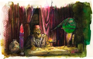 Portret van de Franse alchemist Nicolas Flamel (1330-1418) door Alessandro Lonati