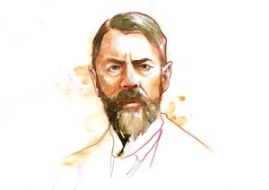 Portret van de Duitse socioloog Max Weber (1864 - 1920)