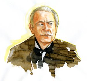 Portret van de natuurkundige Thomas Edison (1847-1931)