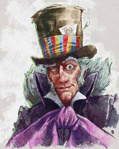 Portret van de gekke hoedenmaker (illustratie)