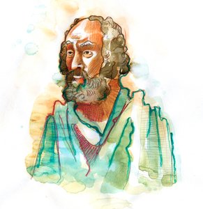 Voorstelling van de Griekse dichter Homeros (8e eeuw v.Chr.) door Alessandro Lonati