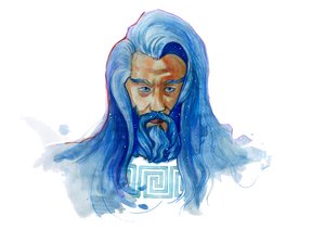 Representatie van de god Ouranos (Griekse mythologie: Uranus)