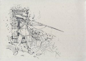 Tweede Keizerrijk (1852-1870): infanterist die schiet, soldaat van het Oostenrijkse leger, Oostenrijks-Hongaars door Alessandro Lonati