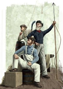 Drie walvissen door Alessandro Lonati