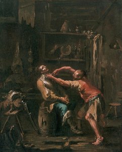 De dorpsbarbier door Alessandro Magnasco