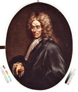 Portret van een man van adel, met pruik en zwarte jurk. Schilderij door Alessandro Magnasco door Alessandro Magnasco