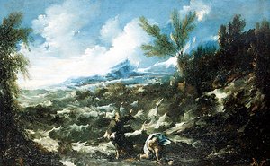 Sint Augustinus met het kind en de schelp door Alessandro Magnasco