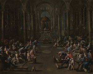 De synagoge, 1725-35 door Alessandro Magnasco