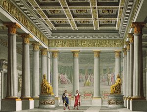De Audiëntiezaal in het Paleis van Aegistheus, ontwerp voor het ballet 