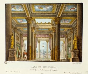 Uitzicht op het Huis van Salustio. Scenografie voor de voorstelling van Giovanni Pacini