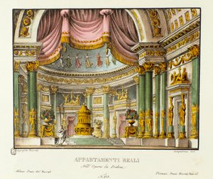 Zicht op het Koninklijk Paleis van de Koningin van Carthago Didon door Alessandro Sanquirico